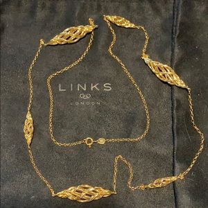 Links of London Woven Station Necklace 18k YG
